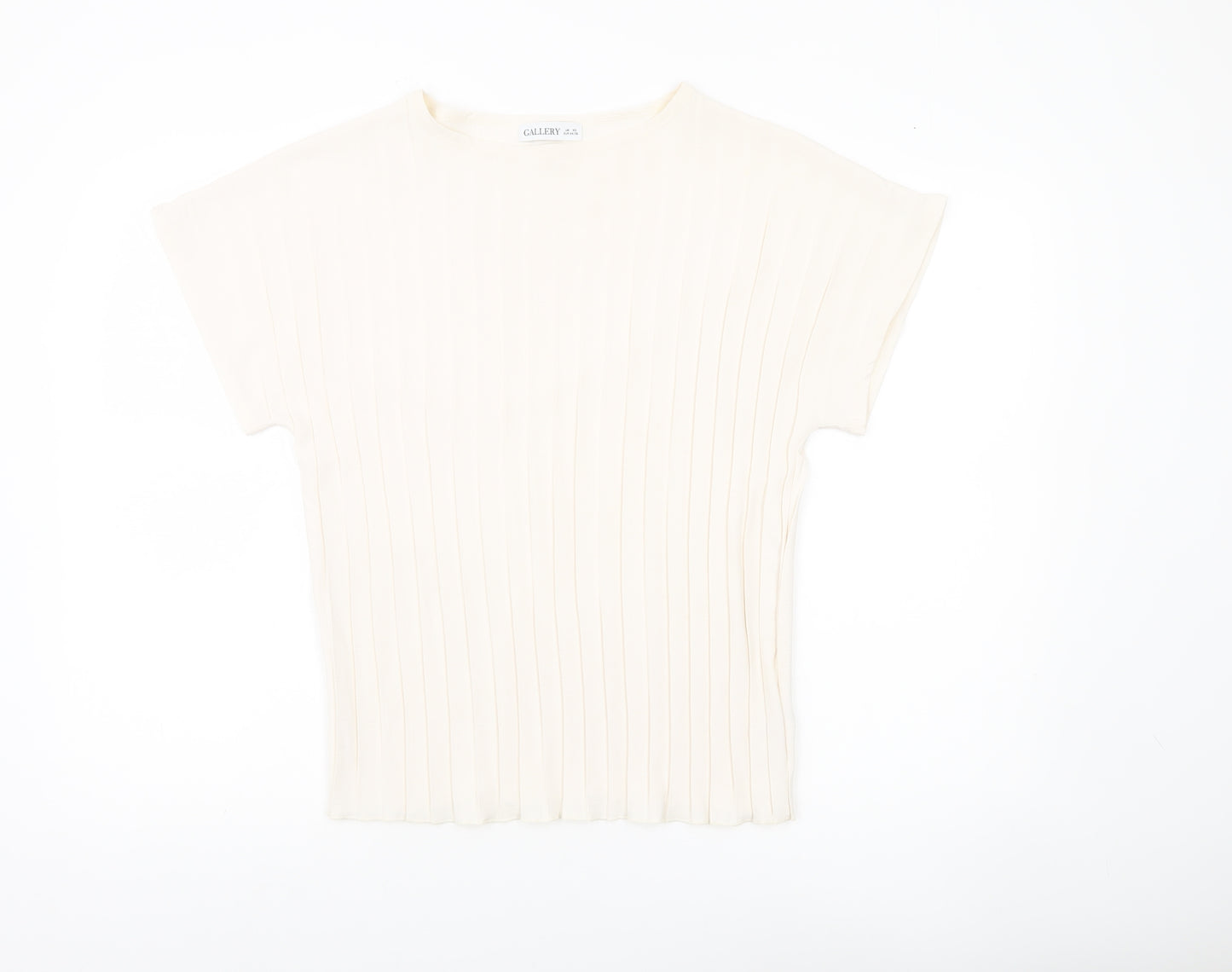Gallery Womens Ivory XS Boat Neck Short Sleeve Basic Top