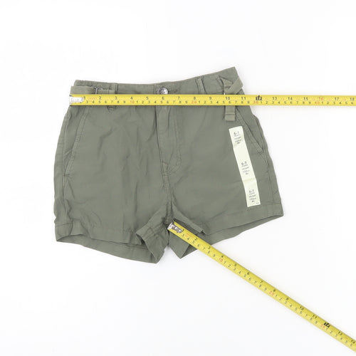 Marks and Spencer Girls Green Cargo Shorts 6-7Y Adjustable Waist Cotton