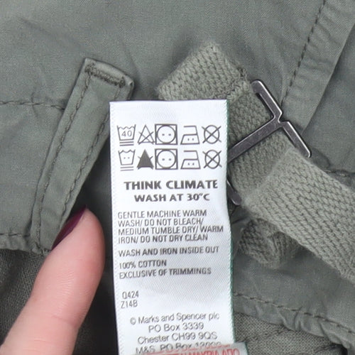 Marks and Spencer Girls Green Cargo Shorts 6-7Y Adjustable Waist Cotton