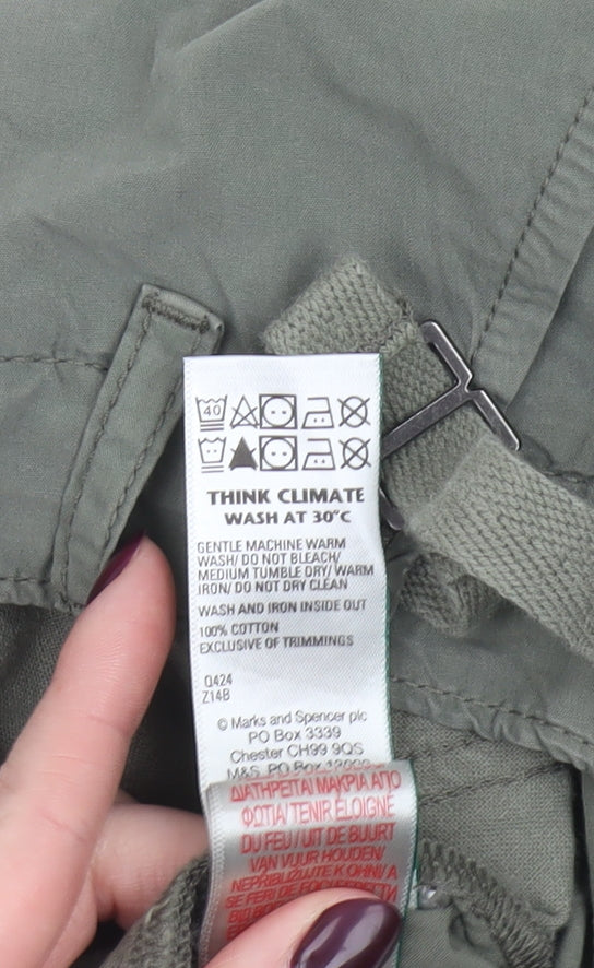 Marks and Spencer Girls Green Cargo Shorts 6-7Y Adjustable Waist Cotton