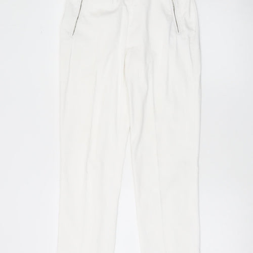 Ralph Lauren Women’s White Chino Trousers Size 4 Cotton Blend