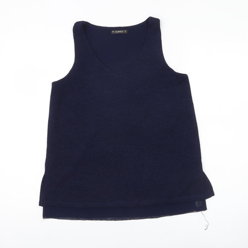 Dunnes Womens Blue V-Neck Sleeveless Tank Top Size S