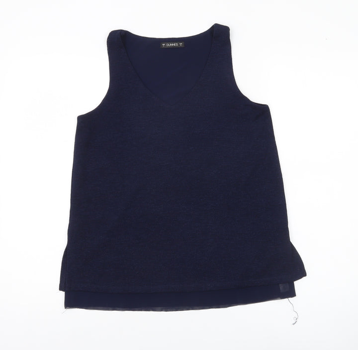 Dunnes Womens Blue V-Neck Sleeveless Tank Top Size S