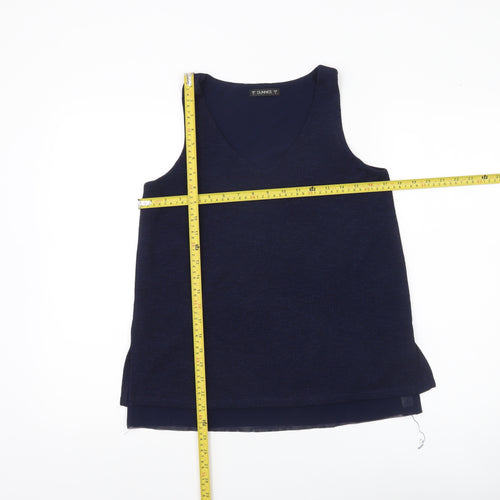 Dunnes Womens Blue V-Neck Sleeveless Tank Top Size S