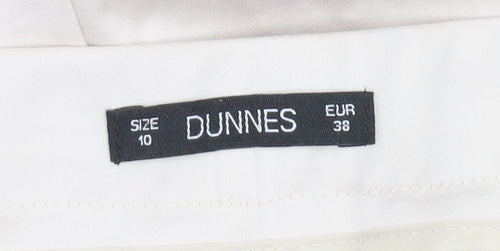 Dunnes Women Beige Bermuda Shorts Size 10 Cotton Blend Stretch Casual