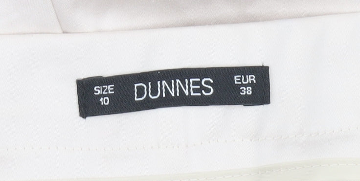 Dunnes Women Beige Bermuda Shorts Size 10 Cotton Blend Stretch Casual