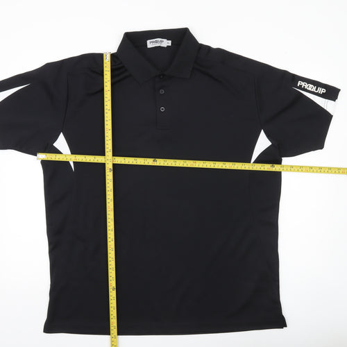 Proquip Men’s Black XL Golf Polo Shirt Lightweight Polyester