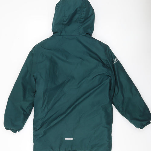 Lincoln & Sharks Boys Green Hooded Parka Coat Size 11 Years Winter Jacket