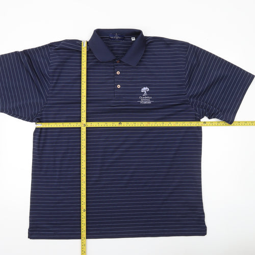 Oceanico Men’s Blue Striped 2XL Golf Polo Shirt Polyester
