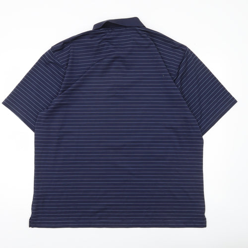 Oceanico Men’s Blue Striped 2XL Golf Polo Shirt Polyester