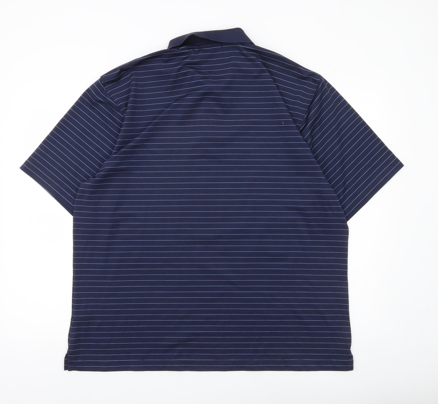 Oceanico Men’s Blue Striped 2XL Golf Polo Shirt Polyester