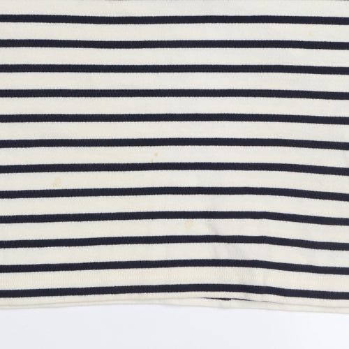 GAP Women’s White Black Striped Shift Dress M Cotton 3/4 Sleeve