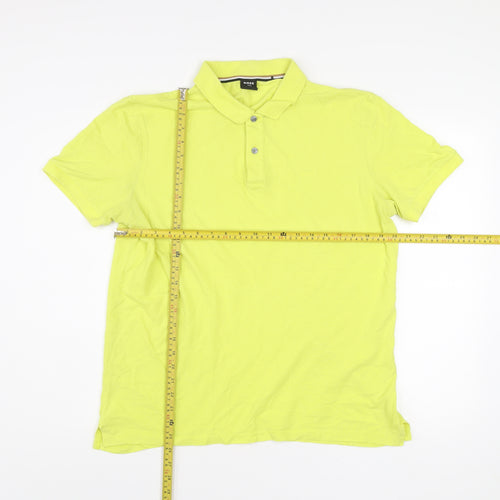 BOSS Men's Yellow XL Polo Shirt Cotton Short Sleeve Logo