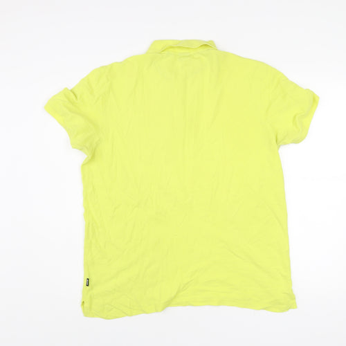 BOSS Men's Yellow XL Polo Shirt Cotton Short Sleeve Logo