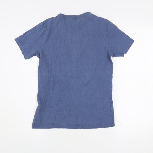 Adidas Boys Blue Graphic Logo T-Shirt Short Sleeve Size 10 Years