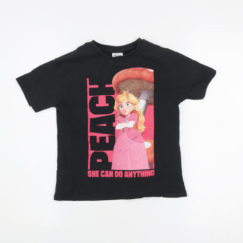 Next Boys Black Super Mario Princess Peach Graphic T-Shirt 5 Years