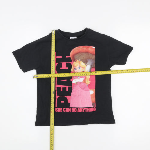Next Boys Black Super Mario Princess Peach Graphic T-Shirt 5 Years