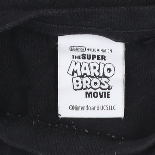 Next Boys Black Super Mario Princess Peach Graphic T-Shirt 5 Years