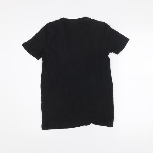 Puma Boys Black Graphic Logo T-Shirt 14 Years Short Sleeve Cotton Blend