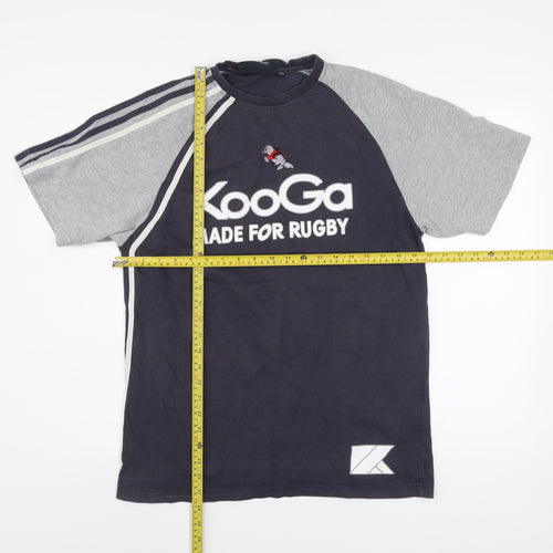 Kooga Men's Medium Black Grey Rugby Graphic Cotton T-Shirt