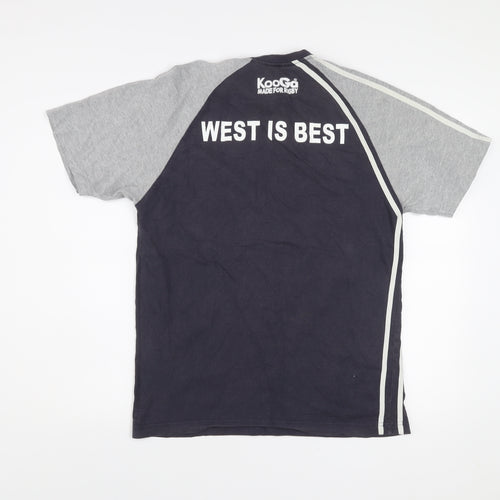 Kooga Men's Medium Black Grey Rugby Graphic Cotton T-Shirt