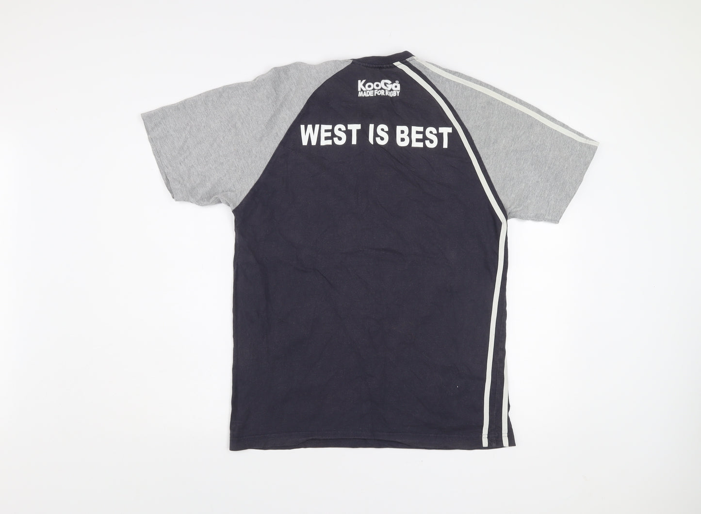 Kooga Men's Medium Black Grey Rugby Graphic Cotton T-Shirt