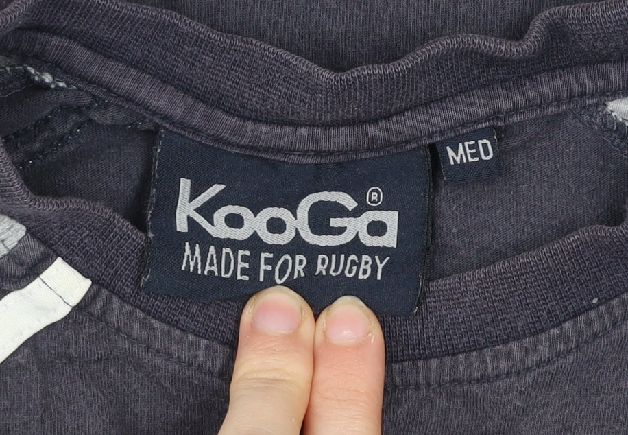 Kooga Men's Medium Black Grey Rugby Graphic Cotton T-Shirt