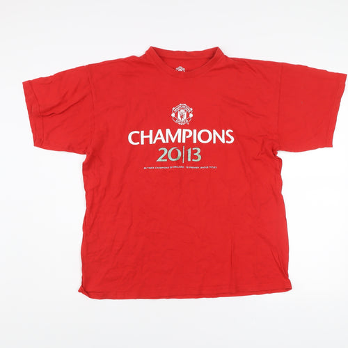 Manchester United Men’s Red L T-Shirt Champions 2013 Cotton