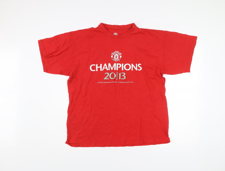 Manchester United Men’s Red L T-Shirt Champions 2013 Cotton