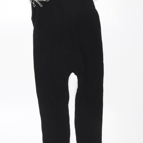 Zara Women Black XS Slim Fit Sleeveless Zip Back Catsuit