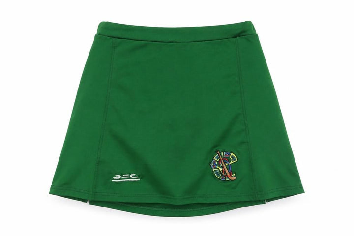 Front view of Atak Sports women’s green m athletic skort hockey tennis training
