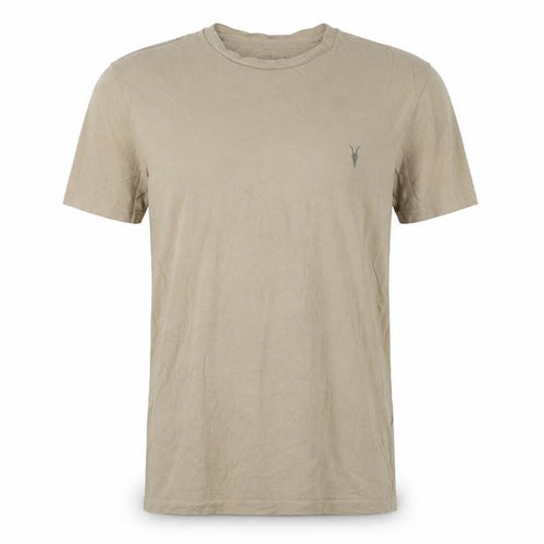 AllSaints Men's Beige XS Slim Fit Cotton Crew Neck T-Shirt