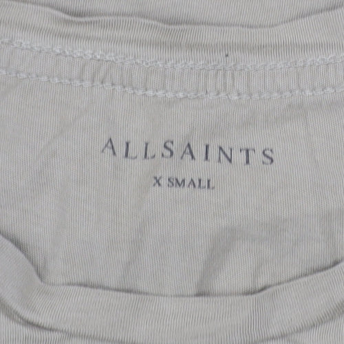 AllSaints Men's Beige XS Slim Fit Cotton Crew Neck T-Shirt