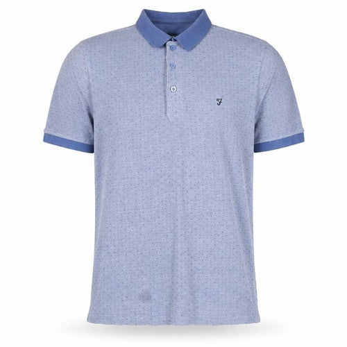 Farah Jeans Men's Blue Medium Polo Shirt Short Sleeve Cotton