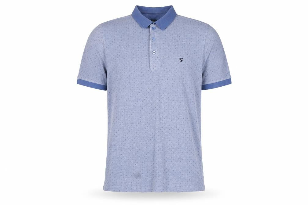 Farah Jeans Men's Blue Medium Polo Shirt Short Sleeve Cotton