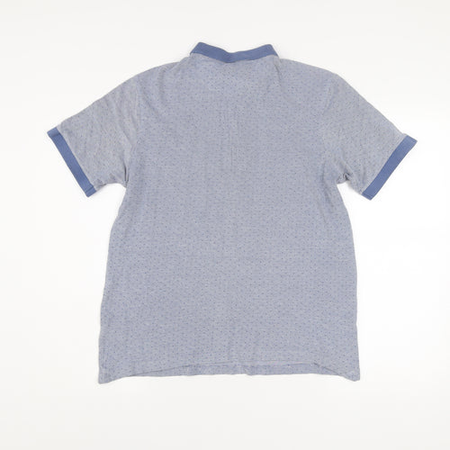 Farah Jeans Men's Blue Medium Polo Shirt Short Sleeve Cotton