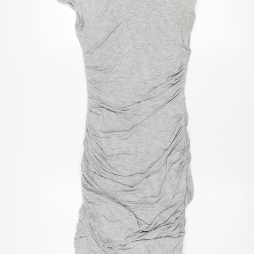 Bailey/44 Womens Grey XS Bodycon Ruched Jersey Scoop Neck Dress