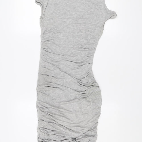 Bailey/44 Womens Grey XS Bodycon Ruched Jersey Scoop Neck Dress
