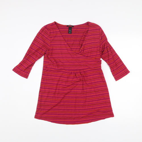 H&M Mama Womens Maternity Striped Wrap Blouse Size 12 Multicoloured