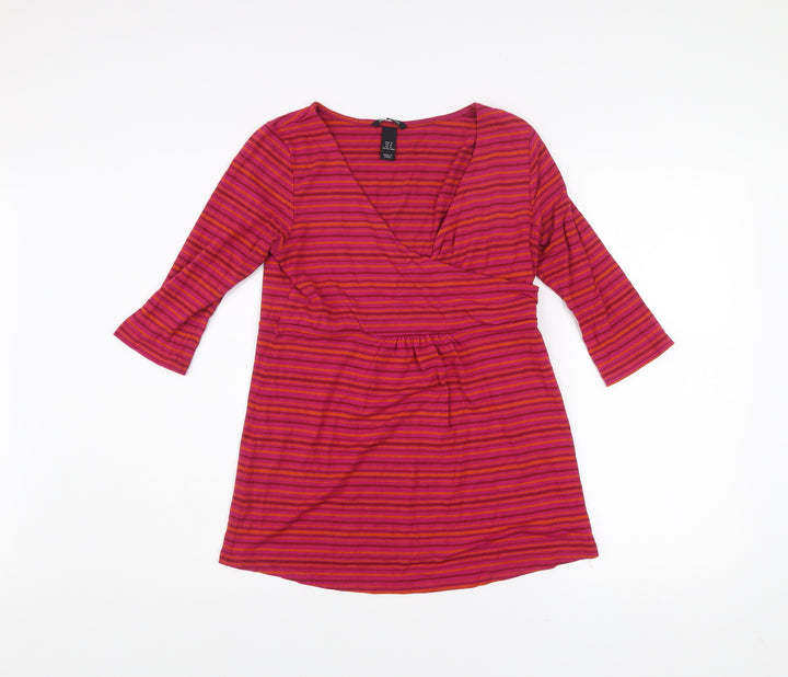 H&M Mama Womens Maternity Striped Wrap Blouse Size 12 Multicoloured