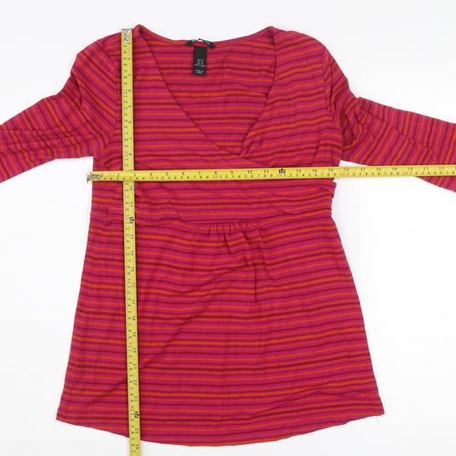 H&M Mama Womens Maternity Striped Wrap Blouse Size 12 Multicoloured