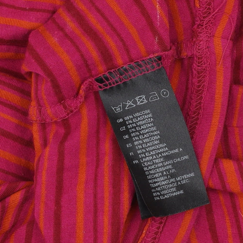 H&M Mama Womens Maternity Striped Wrap Blouse Size 12 Multicoloured