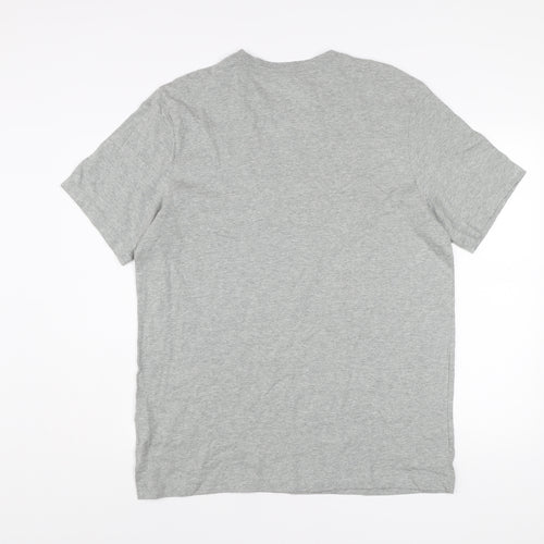 Nike Men's Grey Graphic Logo T-Shirt Size L Short Sleeve Cotton