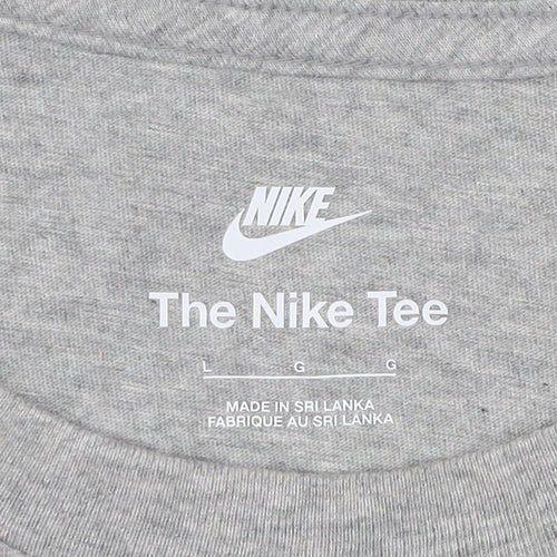 Nike Men's Grey Graphic Logo T-Shirt Size L Short Sleeve Cotton