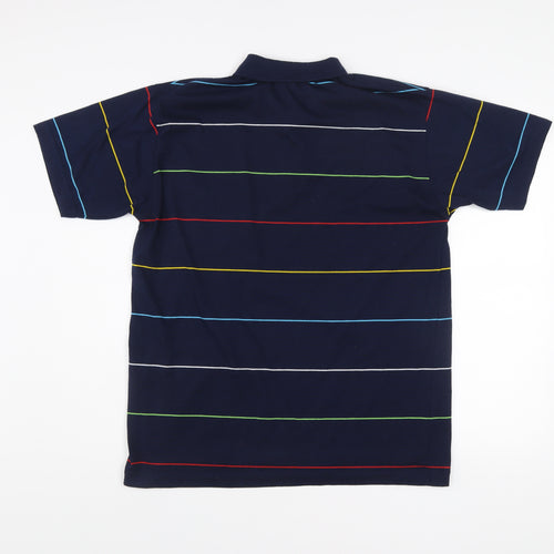 Hugo Samuel Men’s Blue Striped Cotton Polo Shirt XL