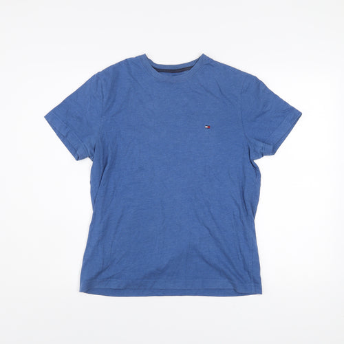 Tommy Hilfiger Men’s Blue Cotton Crew Neck Short Sleeve T-Shirt M