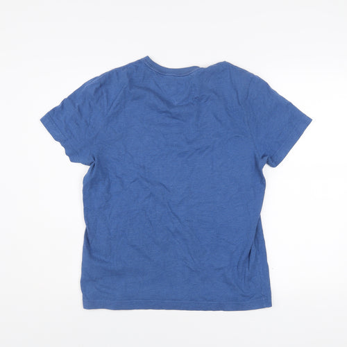 Tommy Hilfiger Men’s Blue Cotton Crew Neck Short Sleeve T-Shirt M