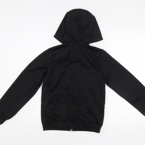 H&M Boys Black 11-12 Years Track Jacket Hooded Full Zip Sport Activewear