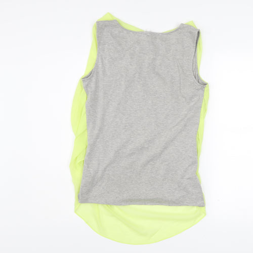 Jonathan Saunders Womens Grey Yellow Cowl Neck Sleeveless Blouse Size 14