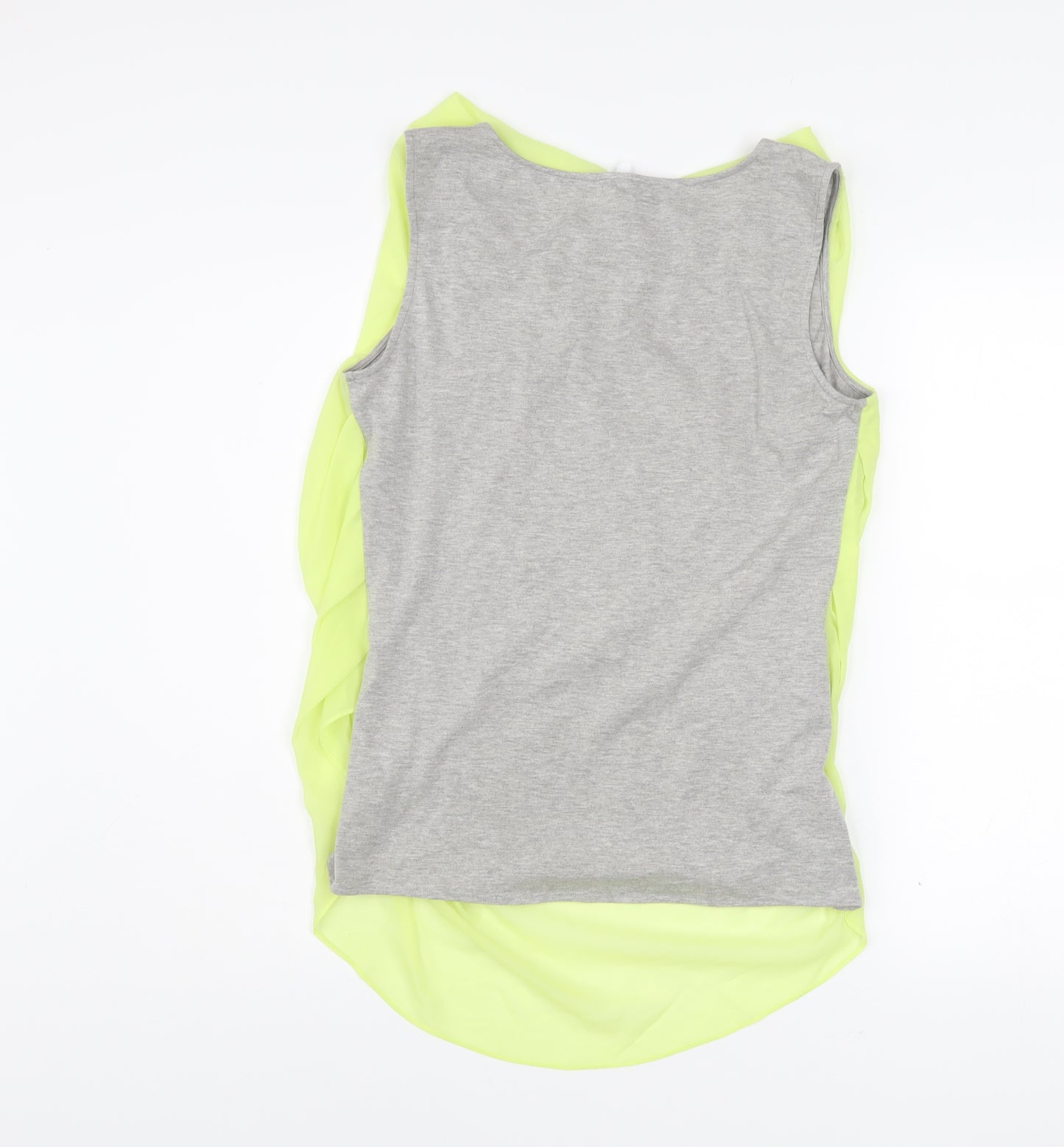 Jonathan Saunders Womens Grey Yellow Cowl Neck Sleeveless Blouse Size 14